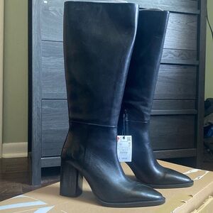 Tall Black Leather Zara Boots